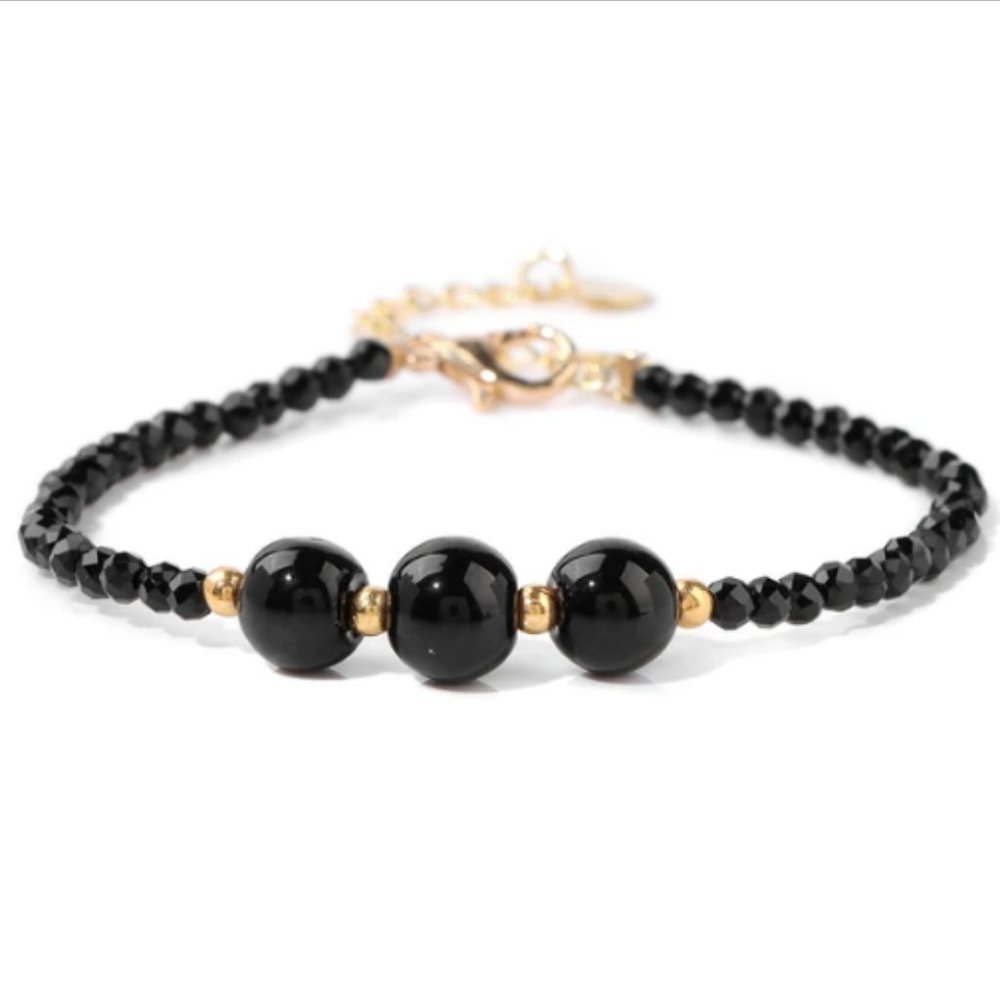 Onyx Bracelet,Large and Small beads,Pretty Bracelet